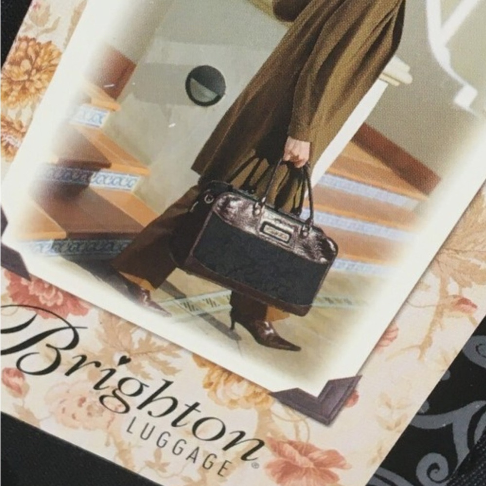Brighton Black Chocolate Leather Weekender Carry-On Luggage Overnight Travel Bag